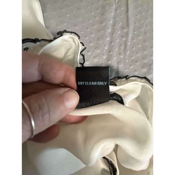Cynthia Rowley Side-zip Ruffle Blouse Medium Whimsical Fairy Tuxedo Old Money - Picture 8 of 9